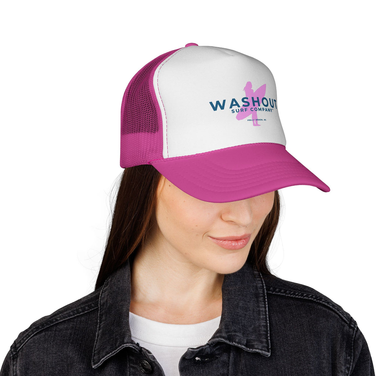 Washout Surf Company Pink Wahine Trucker Hat