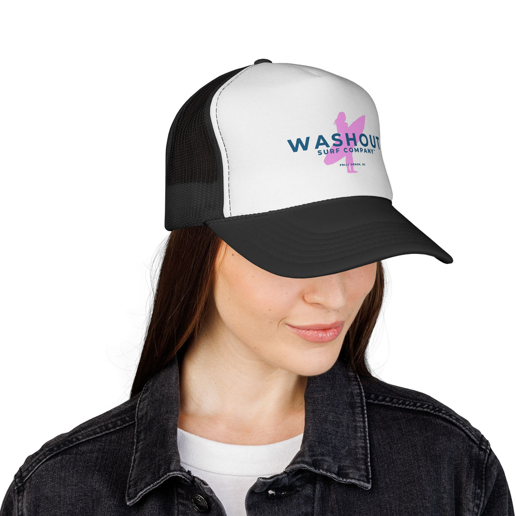 Washout Surf Company Pink Wahine Trucker Hat